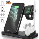 Wireless Charger, Fast Charging Station for Apple Watch, AirPods, Pencil, iPhone & Qi-enabled Phones