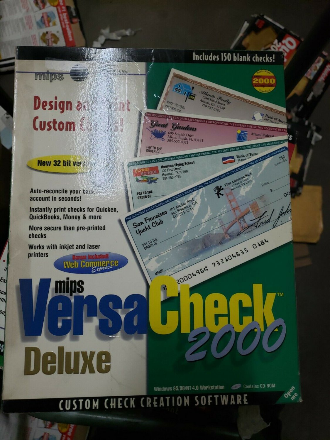 Create and print Custom Checks VersaCheck 2000 Deluxe CD w/ checks RARE NEW