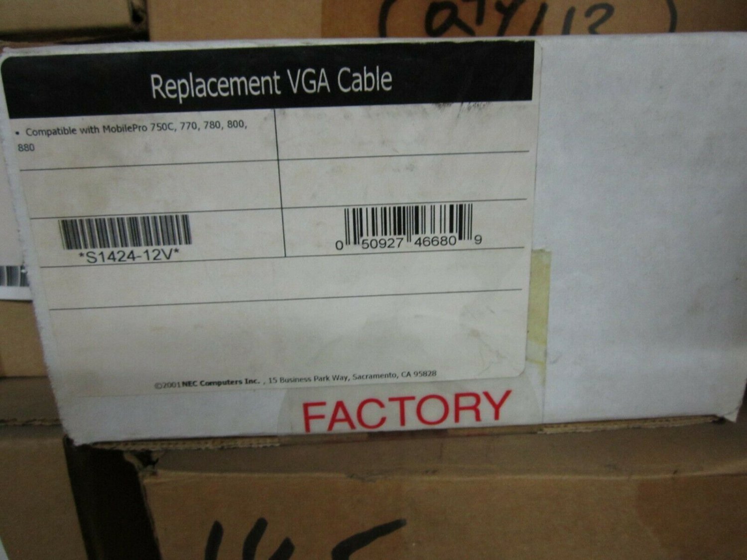 VGA Cable NEC Mobile Pro 750c 770 780 800 880 900C  # 808-843243-00-A s1424-12v