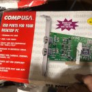 2 Port USB PCI Adapter Card Apple PowerMac Mac G3 G4 G5 OS 9 Windows 98 Compusa