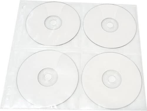 25-Pack WHITE 8 Disc CD DVD Poly Sleeves 3 Ring Binder Fits 200 CDs NEW