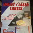 200 CD DVD Laser and Ink Jet Labels Full Face  Size! 100 Sheets NEW 312840