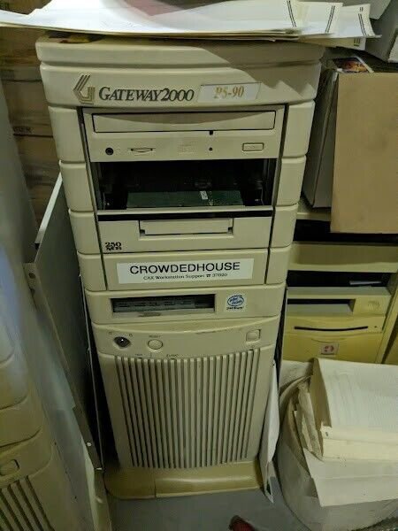Vintage Retro PC Case Beige Computer Case AT Desktop Gateway p 90 full tower tap