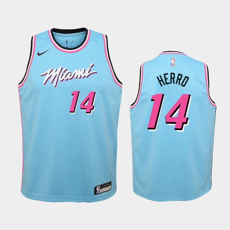Youth Miami Heat #14 Tyler Herro Blue jersey