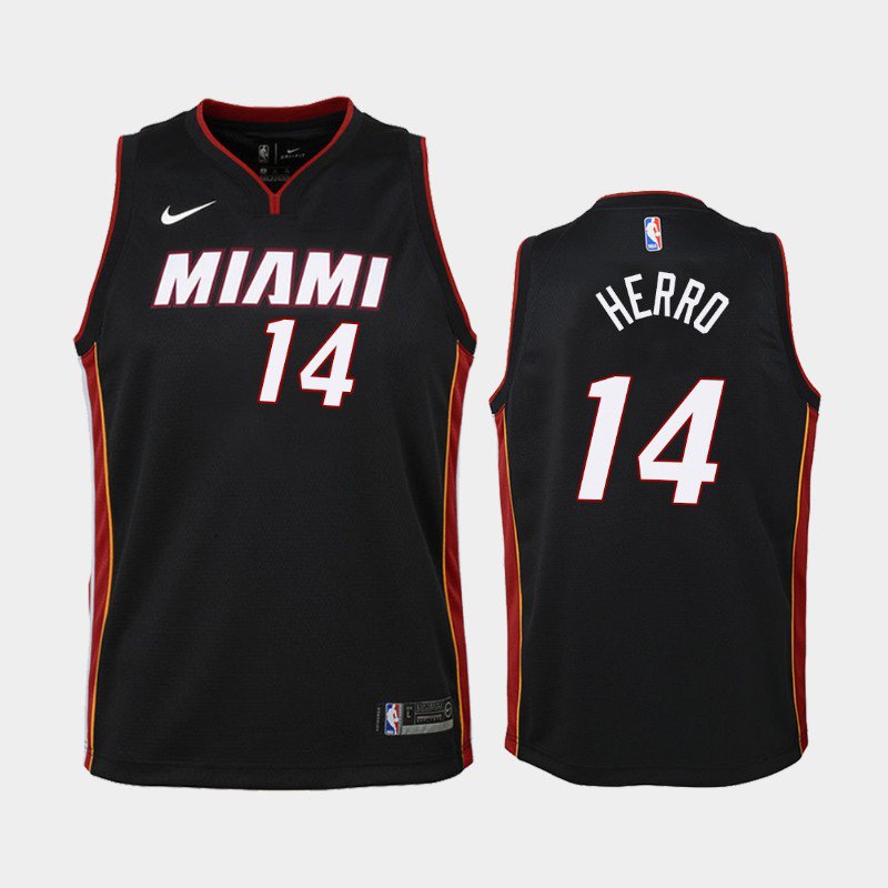 Youth Miami Heat #14 Tyler Herro Black jersey