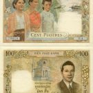 1954 Banknote French Indochina, Vietnam, Cambodia, Lao. 3 reproduction on CANVAS