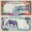 South Vietnam Rare paper money unissued 1975, 10000 dong reproduction on Canvas