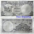 South Vietnam Rare paper money unissued 1961, 1 dong reproduction on Canvas