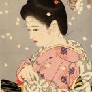 Japanese Geisha style 5  8x11" CANVAS art Print