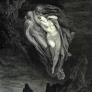 Gustave Dore Francesca And Paolo  8x11" CANVAS art Print