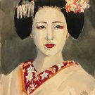 Japanese Geisha style 6  8x11" CANVAS art Print