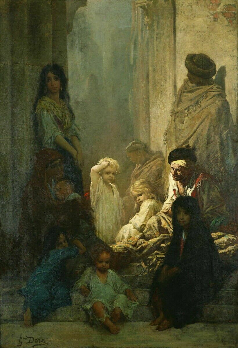 Gustave Dore La Siesta.  8x11" CANVAS art Print