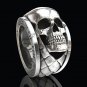 Biker Rings Black Death Knight Skull Ring Cool Men's Punk Skeleton Motorcycle