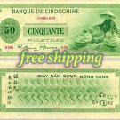 2 Vietnam French Indochina 50 Piastres 1945  reproduction on Matte, Glossy