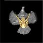 Mythology 3D Three dimensional Gold Flying Eagle Angel Trainer Naked Ring