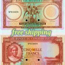 Unissued 5000 francs 1950 Congo Belgian  Banknotes Reproduction, Matte or Glossy