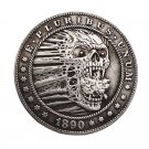Hobo Nickel 1890 skull USA Morgan Dollar COIN .  nickel Biker  coin