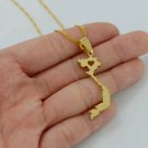 I love Vietnam Map 18K gold plate necklace for Women/Men. Rare Souvenir