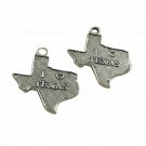 I love Texas Tibetan Silver Necklace pendant, 2 pieces and Free Shipping.