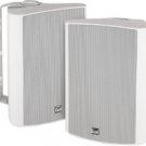 Dual White 5 1/4" 2-Way Indoor/Outdoor Satellite Speakers