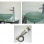Ikasumoto Frosted Tempered Glass Sink + Chrome Faucet Combo