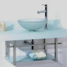 Ikasumoto Tempered Glass Chrome Vanity Unit