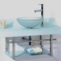 Ikasumoto Tempered Glass Chrome Vanity Unit