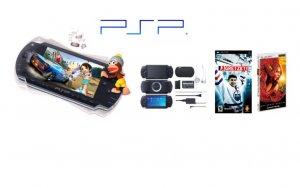 Sony Playstation Portable Video Game System - One Game,  UMD Movie + Extra Accessories