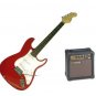 Bridgecraft Electric Guitar with Amplifier Package (Red)