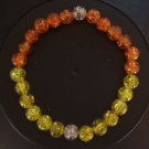 Orange and Yellow Crackle Beads with 2 Clear/White Beads
