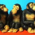 3 CUTE MONKEYS APES CHIMPS WEIRD GAG GIFT