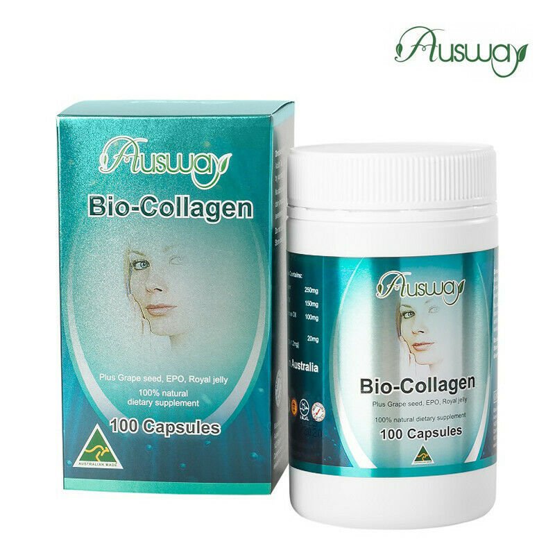 Ausway Bio Collagen Smooth & Soft Healthy Premium Skin Acne 100 tablets