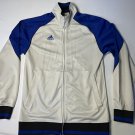 Adidas Gray & Blue Full Zip 100% Polyester Athletic Track Jacket Men's S
