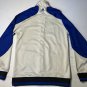 Adidas Gray & Blue Full Zip 100% Polyester Athletic Track Jacket Men's S