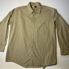 Wear-guard Pin Striped Tan Khaki Long Sleeve Shirt Button Front Men's Large Wear-guard Pin Striped Tan Khaki Long Sleeve Shirt Button Front Men's Large