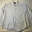 Tailorbyrd Pin Striped Blue White Long Sleeve Shirt Button Front Men's L