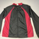 Danskin Grey Red Windbreaker Lined Full Zip Lightweight Jacket Youth Large 10-12