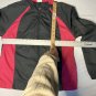 Danskin Grey Red Windbreaker Lined Full Zip Lightweight Jacket Youth Large 10-12