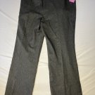 Perma Prest Flex Slax Gray Flat Front Full Fit Polyester Dress Pants Men’s 40/29