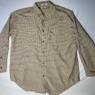 Orvis Plaid Checkered Long Sleeve Tan Button Front Collared Shirt L Orvis Plaid Checkered Long Sleeve Tan Button Front Collared Shirt L