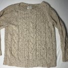 St Johns Bay Tan Designer Long Sleeve Swaeter Crewneck Women's Petite PL