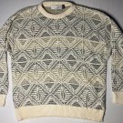 Bill Blass Menswear Designer White Crewneck Long Sleeve Pullover Cotton Sweater Men's XL