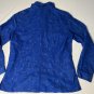 Sag Harbor Shirt Blue Suede Feel Long Sleeve Button Down Blouse Women's L