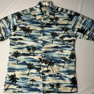 Campia Moda Palm Trees Tropical Hawaiian Short Sleeve Collared Button Front Shirt Men's L Campia Moda Palm Trees Tropical Hawaiian Short Sleeve Collared Button Front Shirt Men's L
