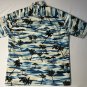 Campia Moda Palm Trees Tropical Hawaiian Short Sleeve Collared Button Front Shirt Men's L