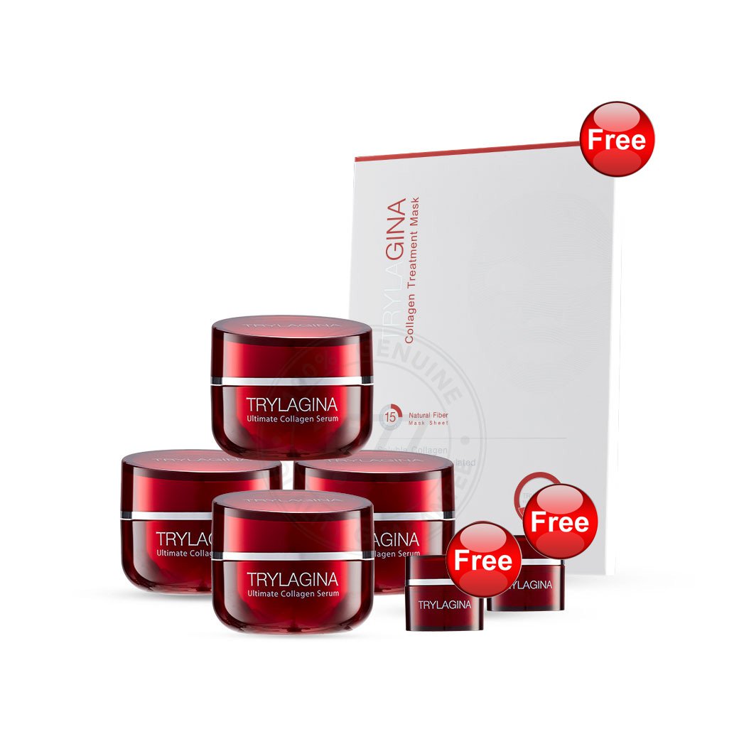 Wrinkle Aura 10X Trylagina Skin Collagen Smooth White Defense Aging Moisturize Firming (pack of 4)