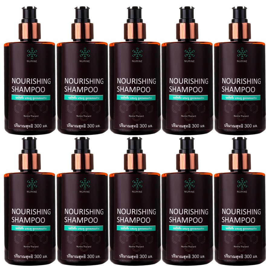 strengthen Loss Eliminate Helps Nourishing Dandruff Hair Nurine Shampoo 300ml. Hair (Pack of 10)