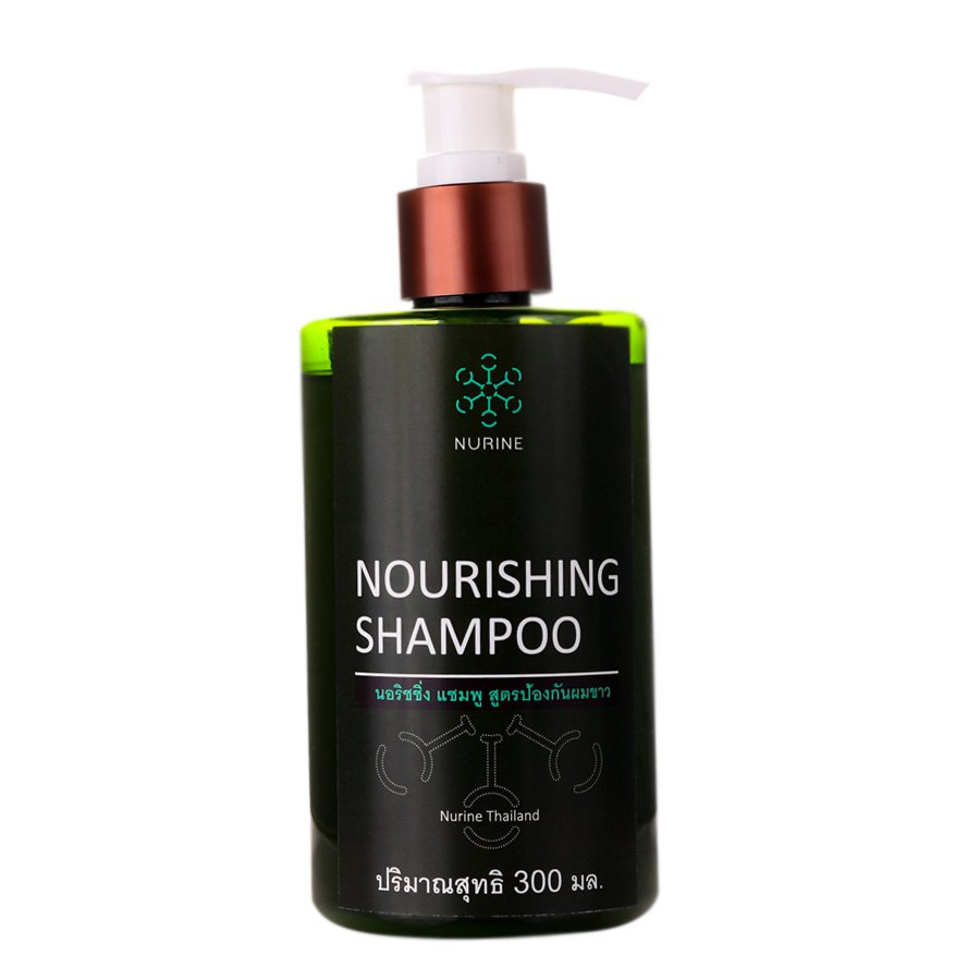 Nourine Nourishing Shampoo (Anti Grey Hair Formula) 300ml. Black Shiny Healthy Hair Anti Hair Loss