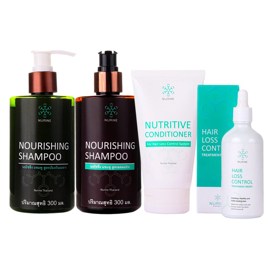 Nurine Regrow & Anti Hair Loss Serum Shampoo Conditioner Full Set Regrowth Natural Safe Organic