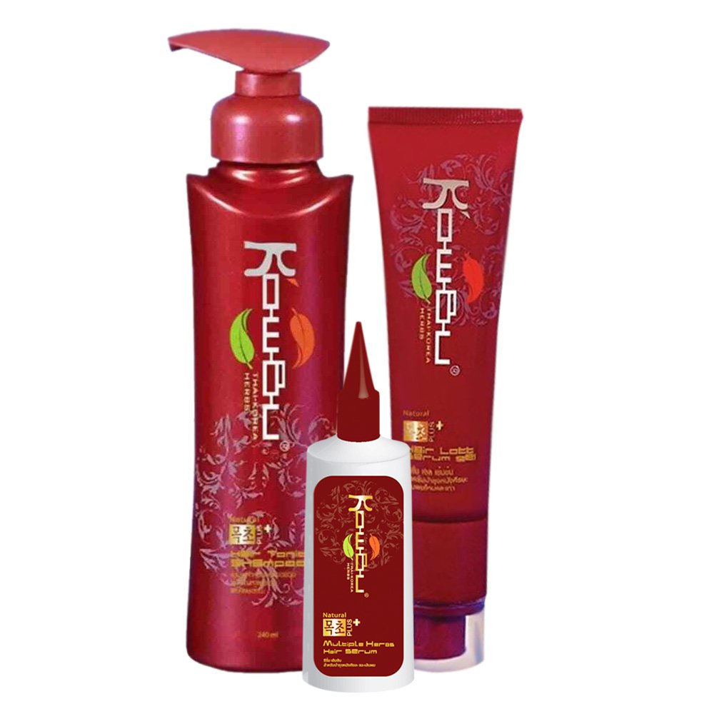 Kowbu Premium Set Shampoo 240ml Multiple Herb 30ml Regrow Serum Loss Hair 60ml Hair Regrowth Anti